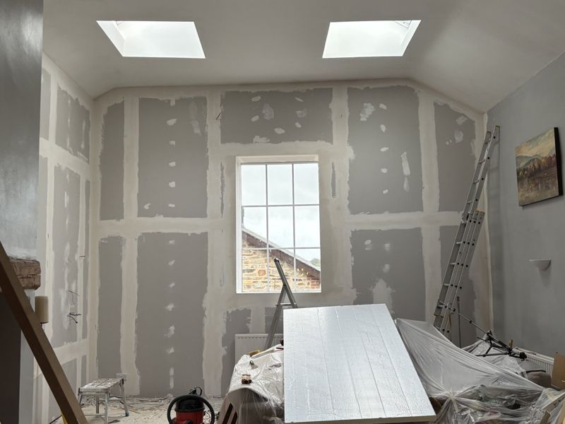 Tape and joint wider view all walls