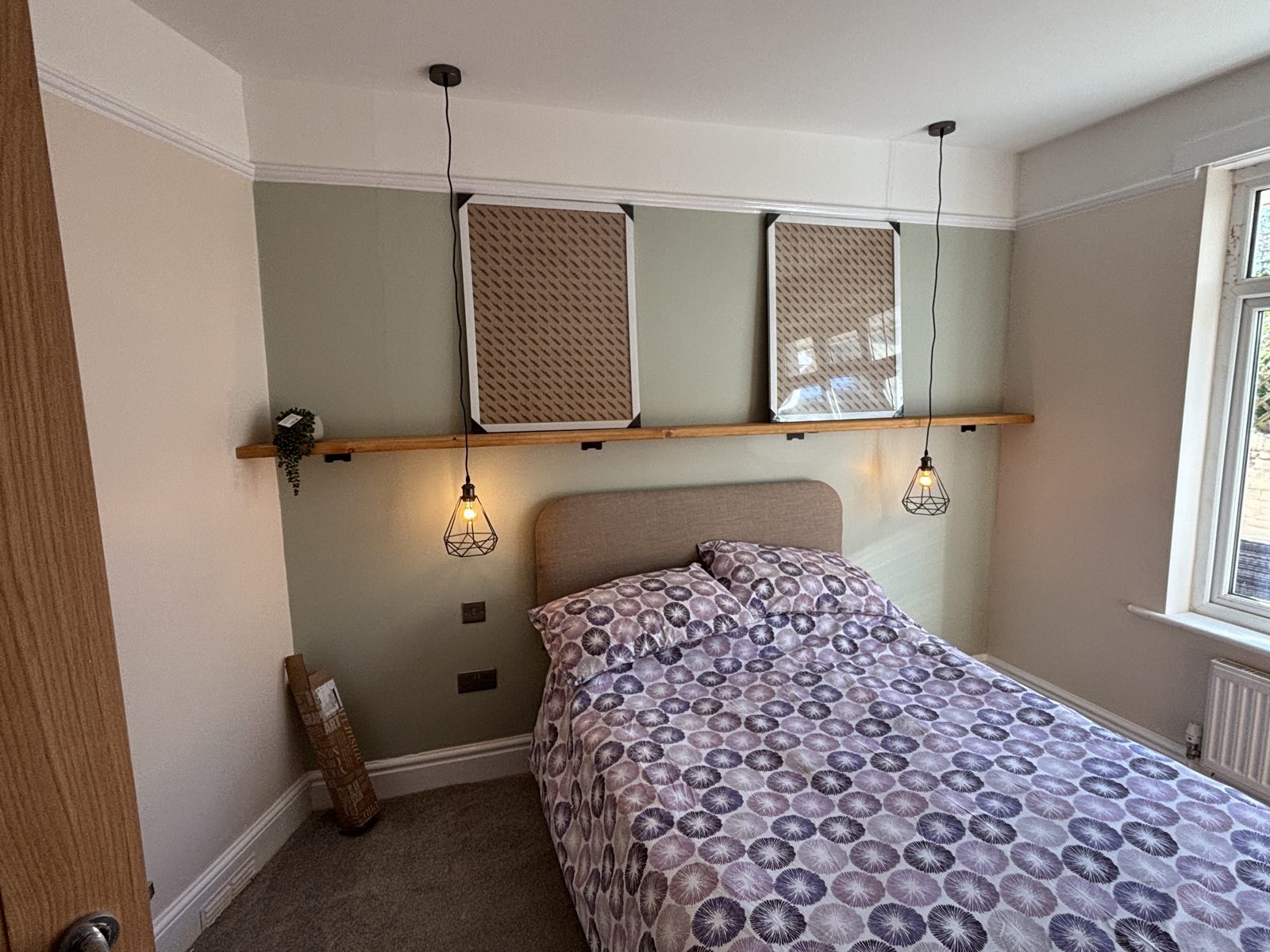Master bedroom after renovation with new sliding wardrobe, North Devon