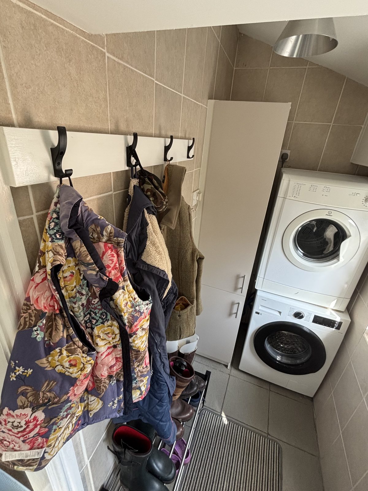 Utility room after renovation with new storage, North Devon