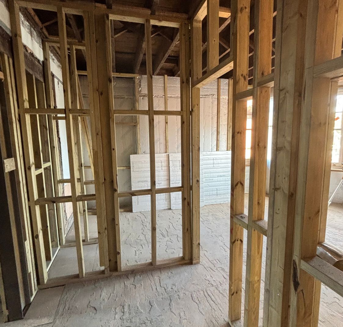 First fix studwork by Lawday Construction, Devon